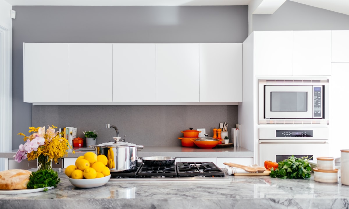 Bright open kitchen where residents and staff gather